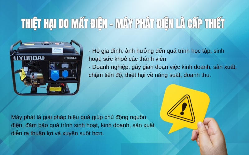 Thiệt hại do mất điện – máy phát điện là cấp thiết